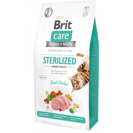 Brit Care Sterilised Urinary pour Chat Stérilisé Sans Céréales 7 KG
