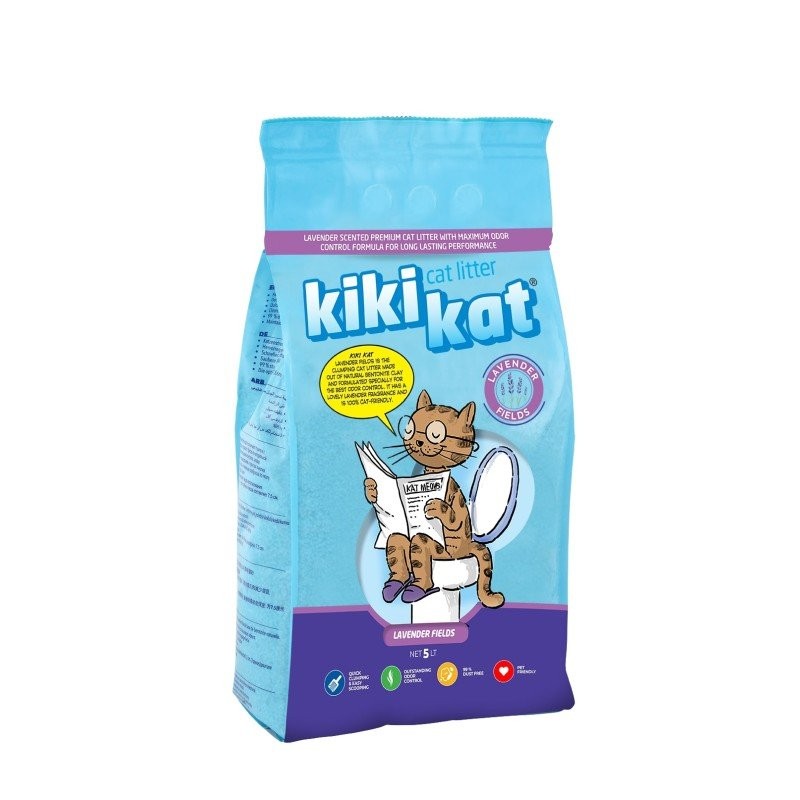 Litière kiki kat pour chat : Champs de lavande 5l