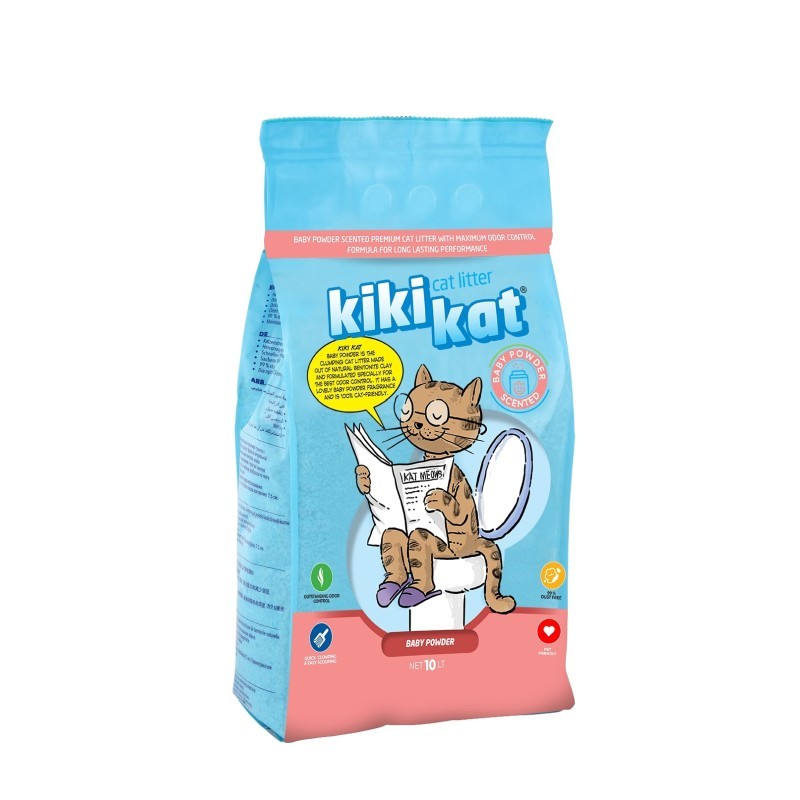 Litière pour chats Kiki Kat : Poudre pour bébé 10L