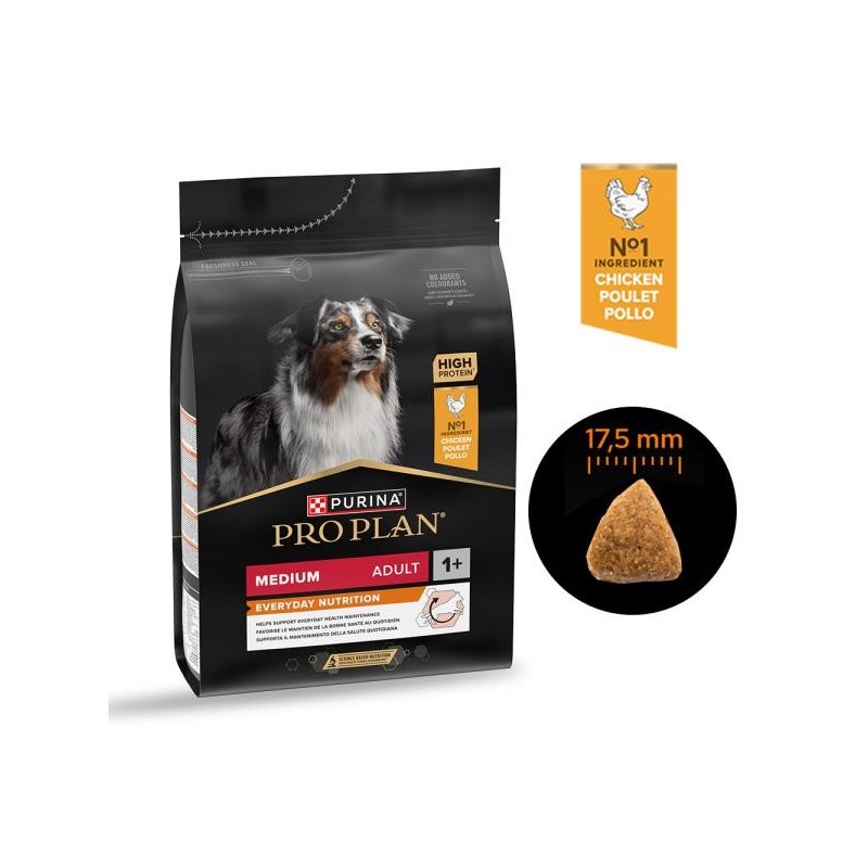 Purina Pro Plan Medium Adult au Poulet pour Chien Adulte de Taille Moyenne  3 kg