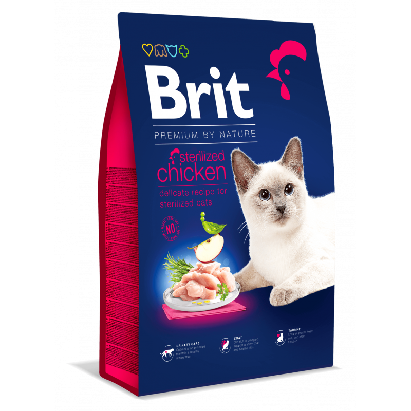 Brit Premium By Nature au Poulet pour chat Stérilisé 8kg